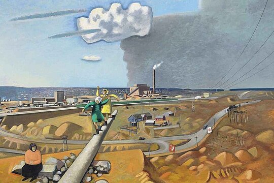 Wolfgang Mattheuer: Brasker Landschaft, Detail, 1967 Fotonachweis: Staatliche Museen zu Berlin, Neue Nationalgalerie / Roman März © VG Bild-Kunst, Bonn 2023